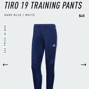 Adidas Navy and White Training Pants